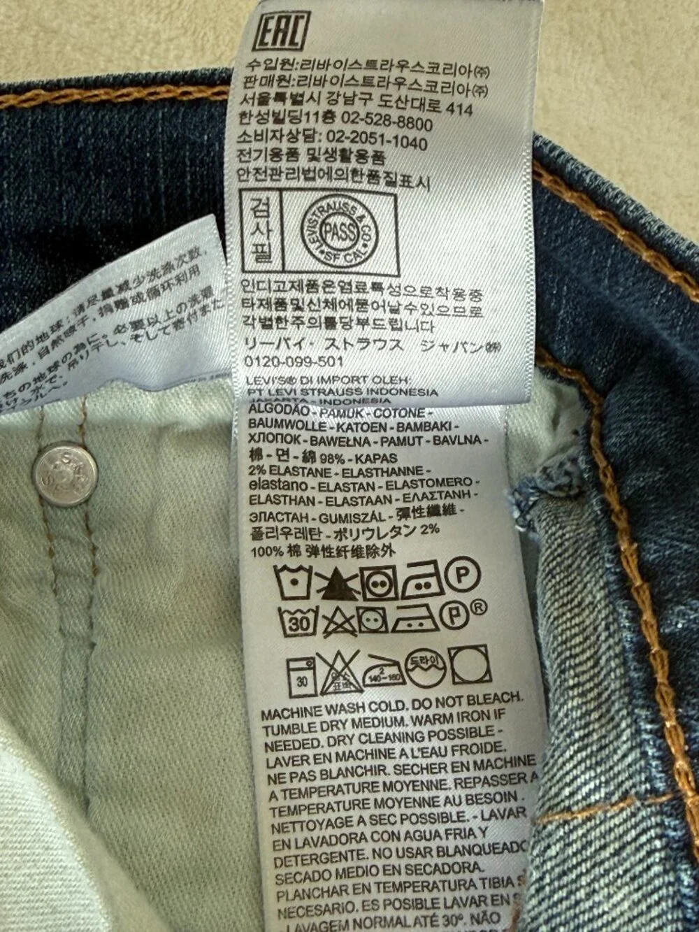 Levi's 514 Straight Fit Jeans Men's W32 L34 Blue Medium Wash Stretch Denim 32x34